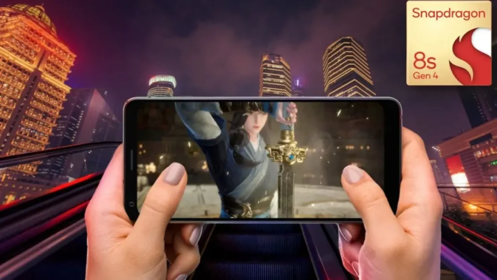 Snapdragon 8s Gen 4 Features,gaming performance – High-quality graphics, 320MP camera, and AI-powered features in action."