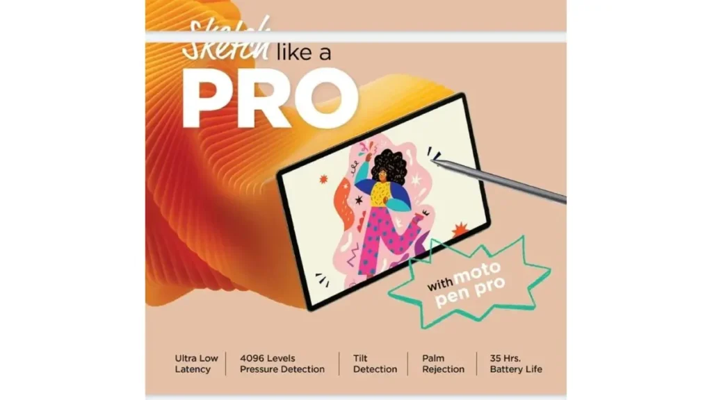 Moto Pad 60 Pro with Moto Pen Pro featuring 4096 pressure levels and palm rejection