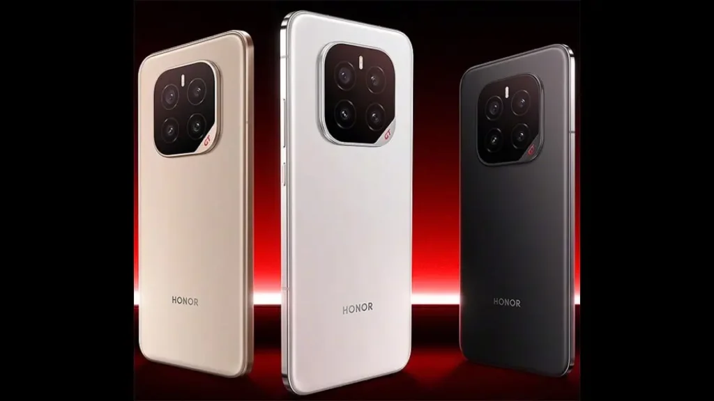 Honor GT Pro color variants with triple rear camera setup and GT branding