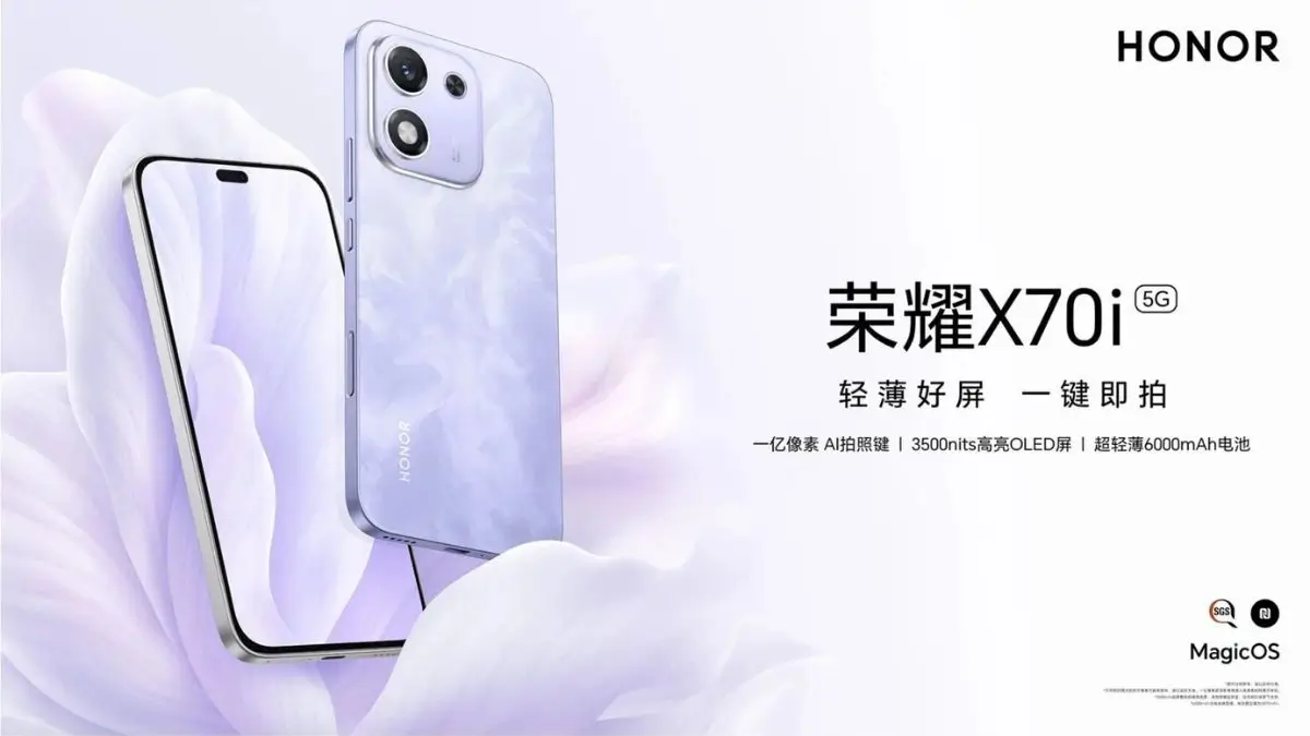 Honor X70i front and back view in all colors – AMOLED display and 108MP camera