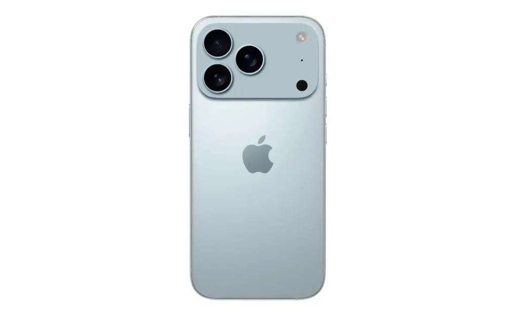 iPhone 17 Series, full front and back design in new Sky Blue color