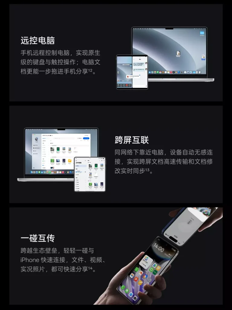 OPPO Find N5 New Update ,features remote PC control, cross-screen collaboration, and one-tap file sharing