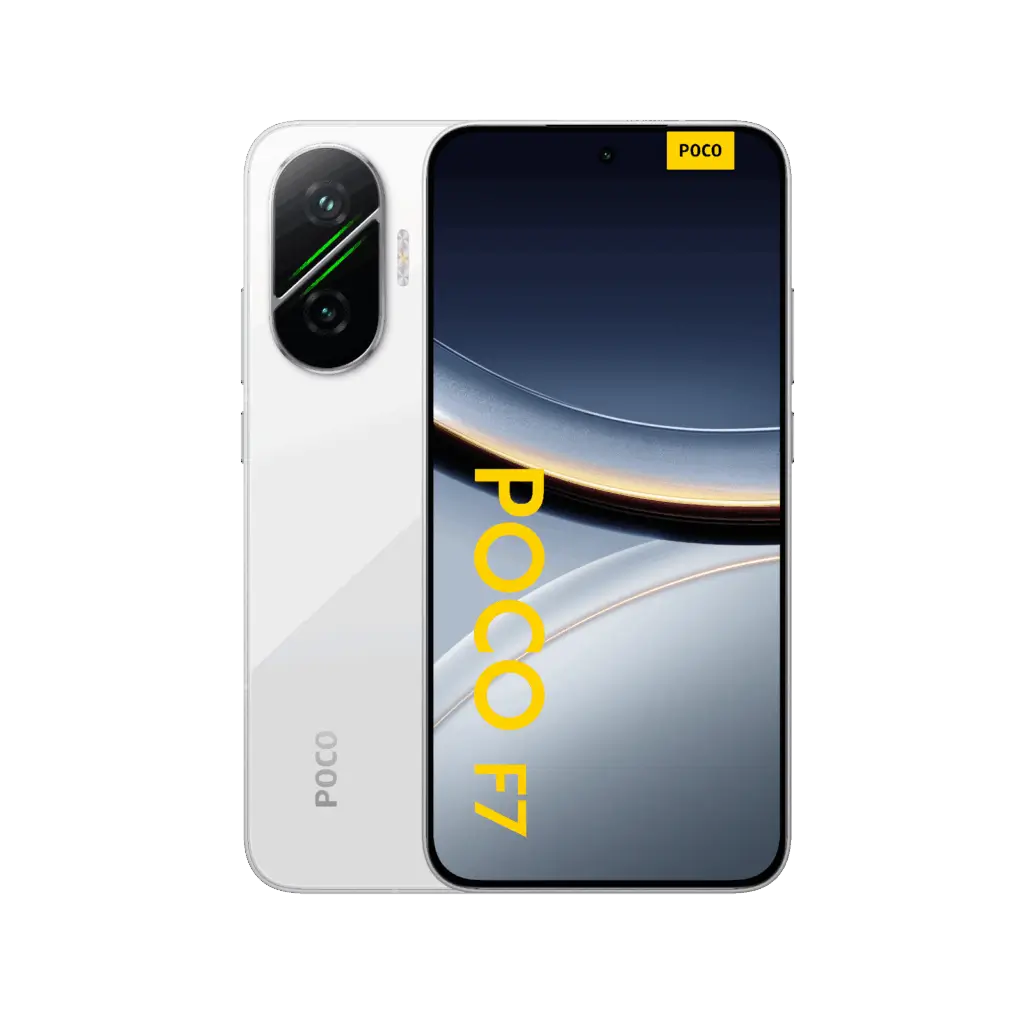 POCO F7 Specifications highlights with Snapdragon 8s Gen 4, 90W charging, 120Hz AMOLED, and HyperOS 2 features.