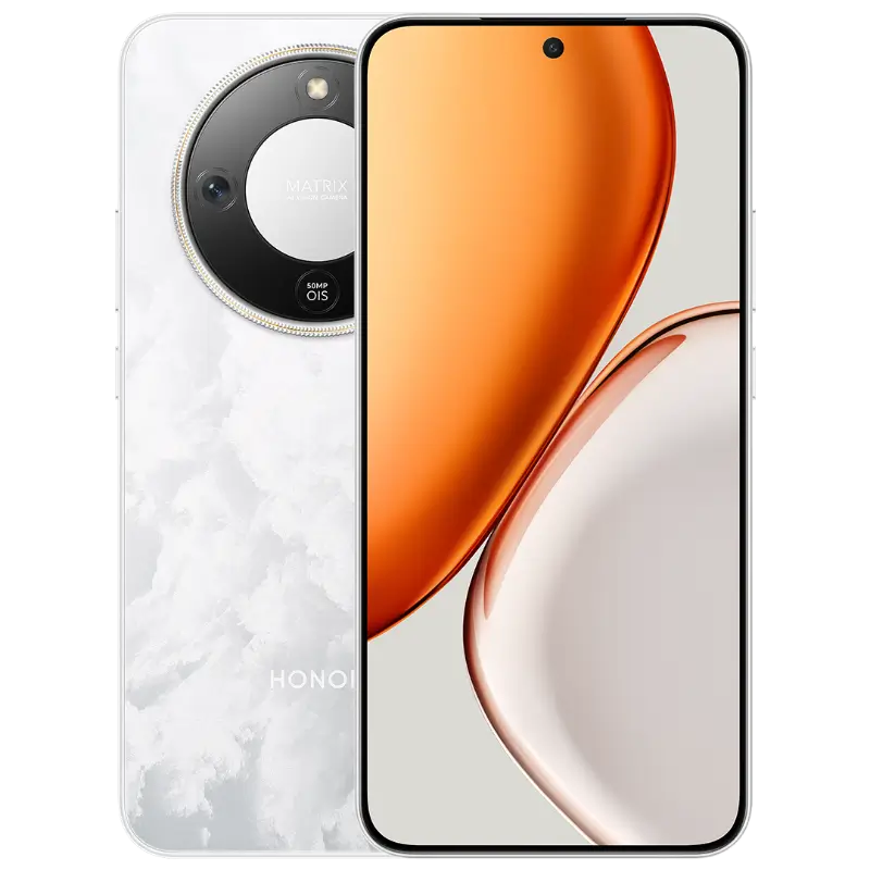 Honor X70 rear camera module with star-ring design and 50MP OIS sensor, paired with flat 6.79-inch front display