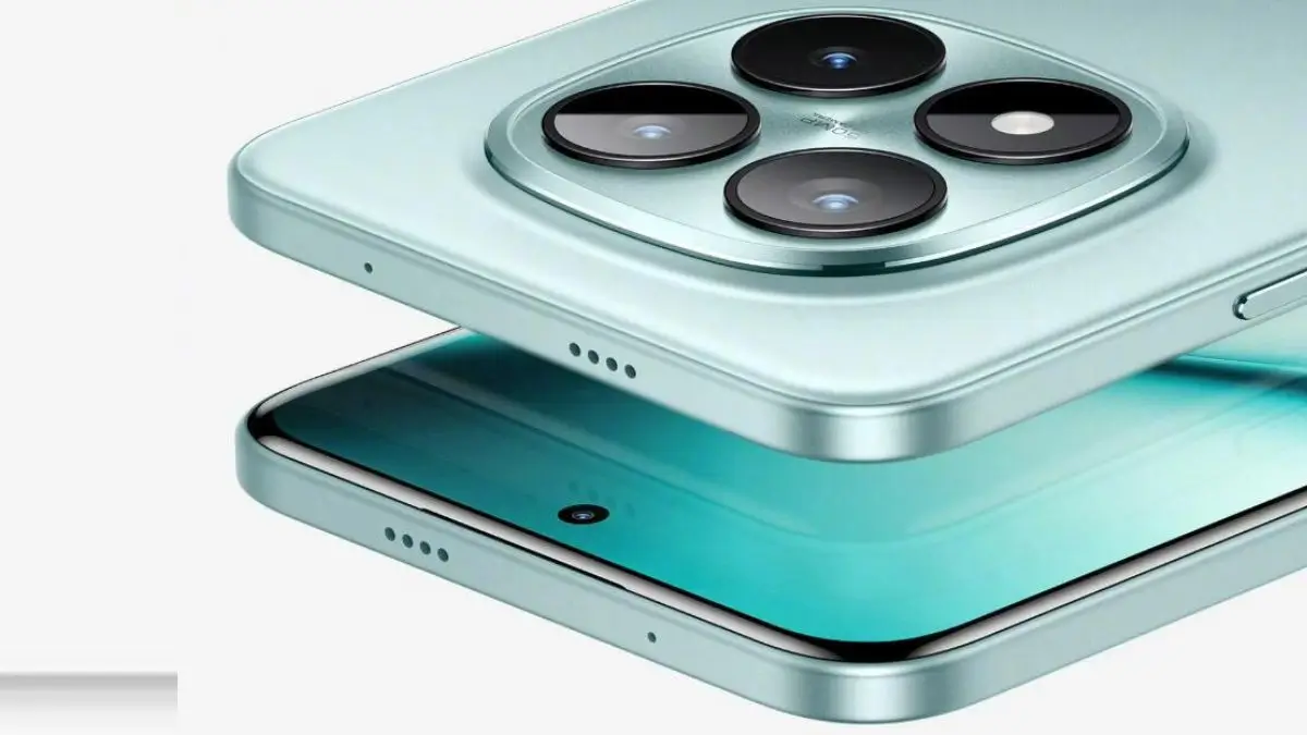 Redmi Note 15 Pro+ Benchmark & design render showing quad rear camera module and front display punch-hole,