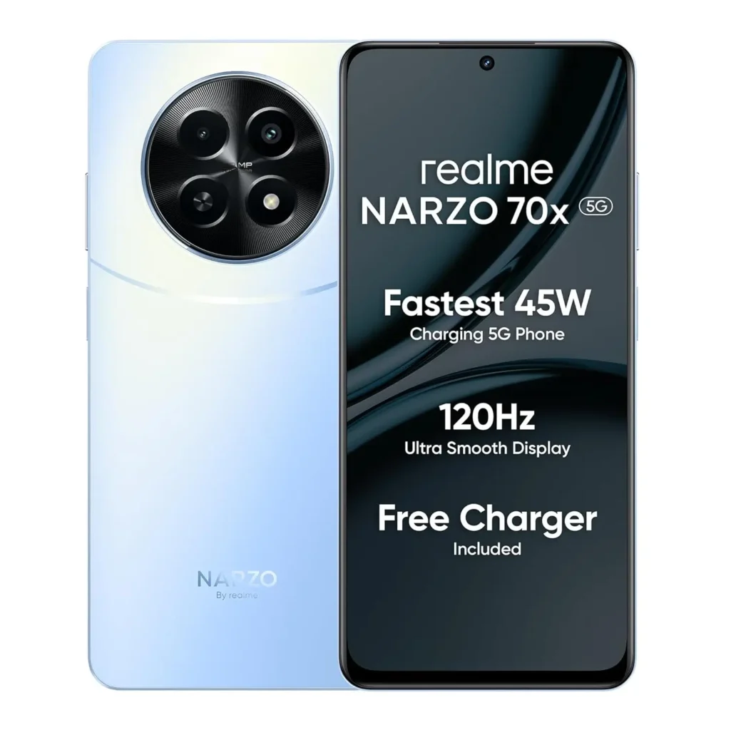 "Realme Narzo 70x 5G best 5G smartphone under 10000 with 120Hz display"