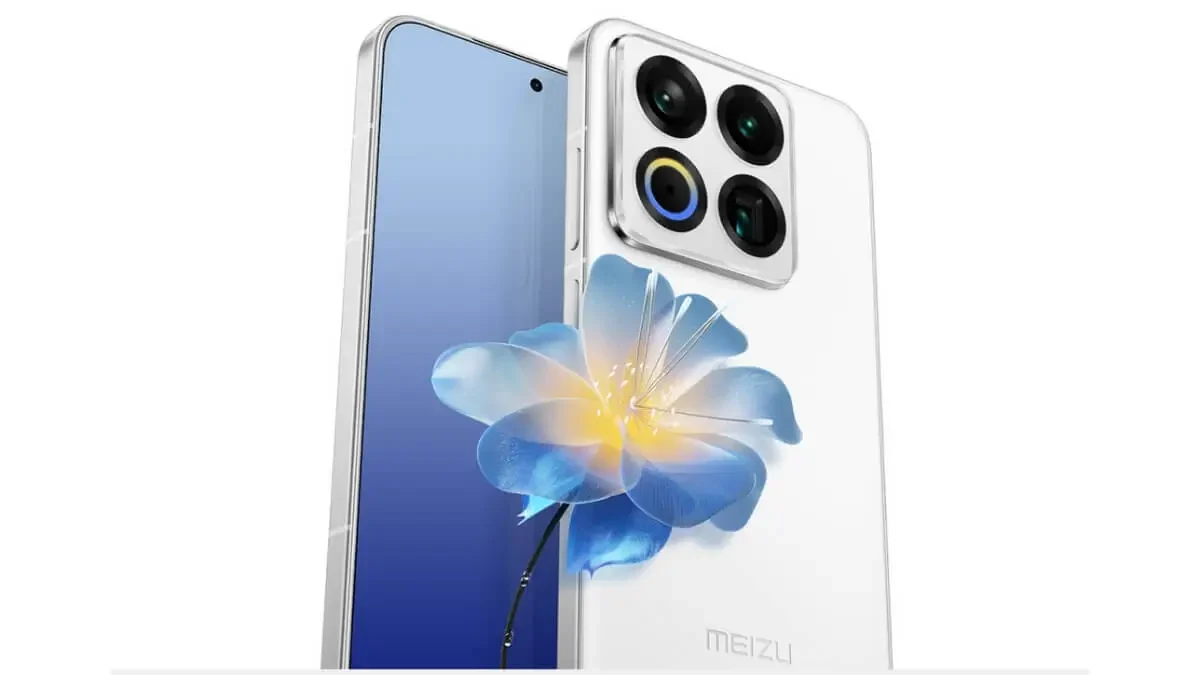 Meizu 22 white model with quad‑camera, render for Meizu 22 Launch Date