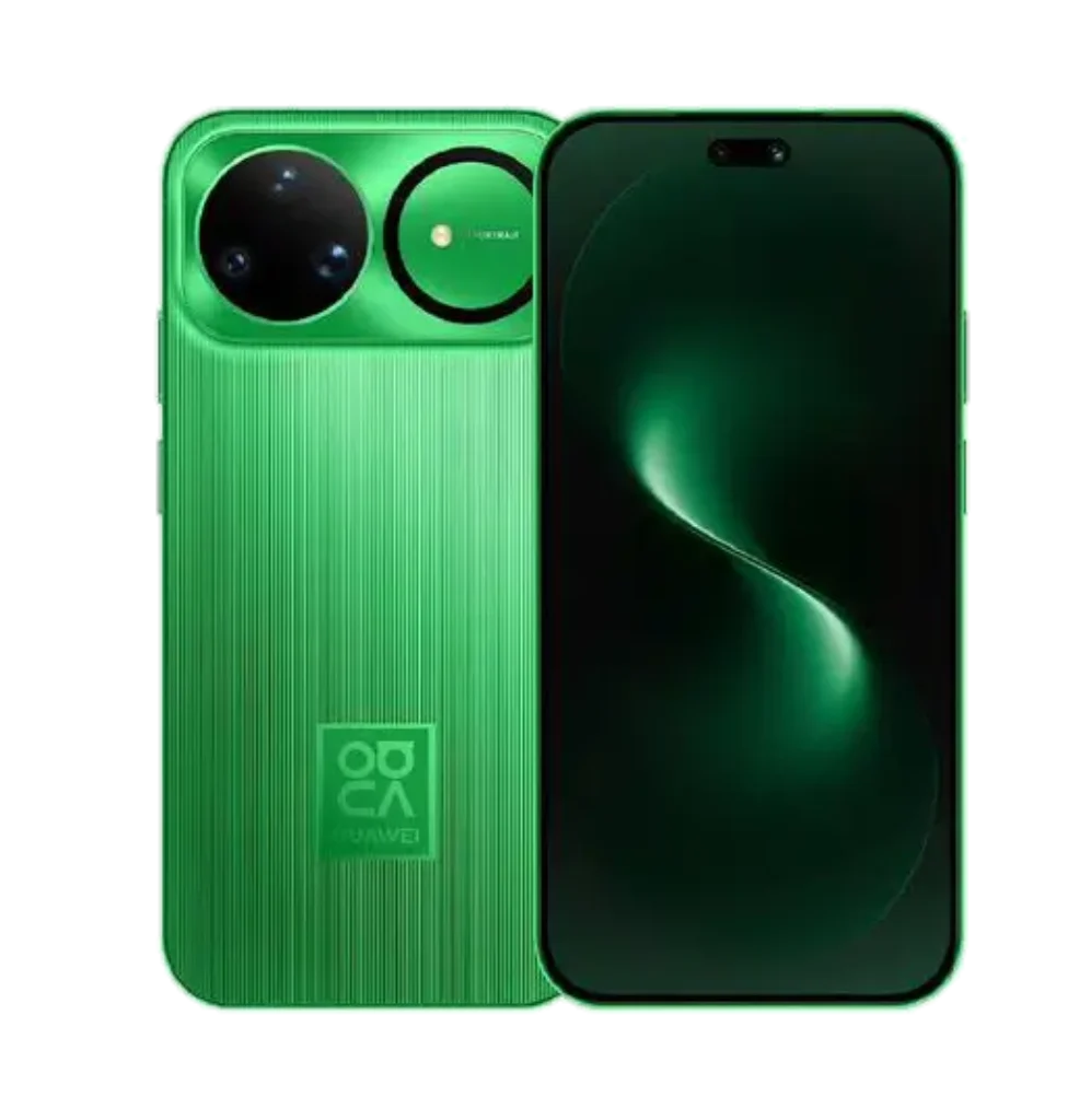 Huawei Nova 15 Ultra green color shown from front and back, featuring a redesigned dual-circle rear camera module,