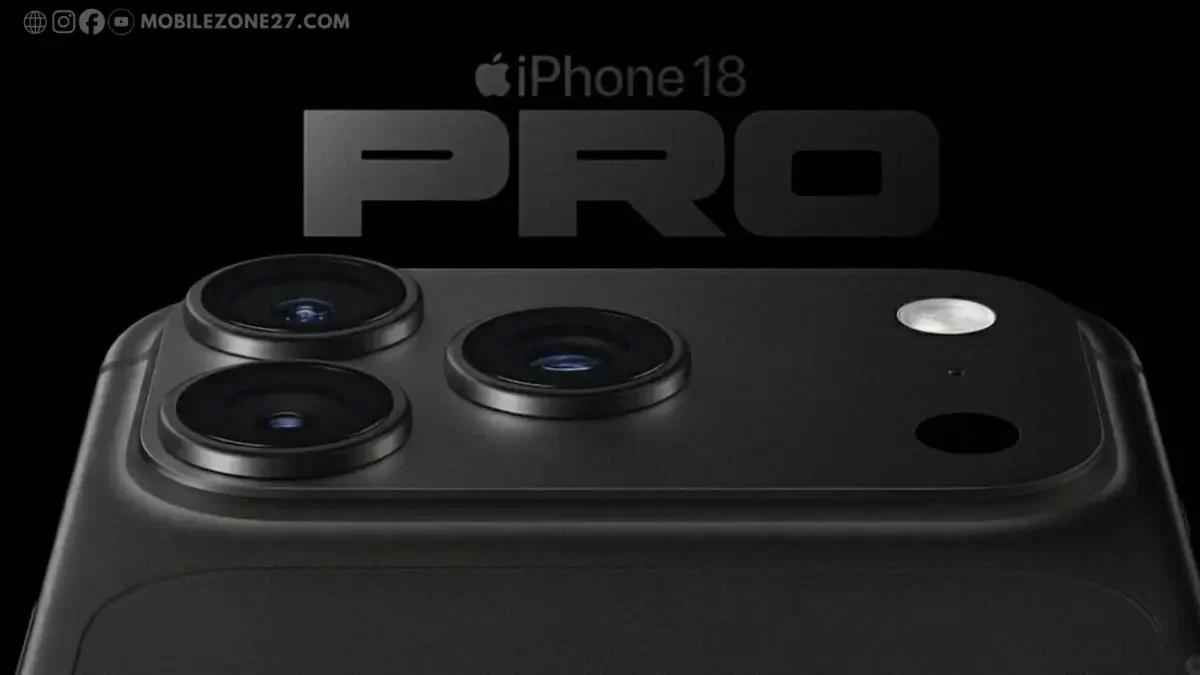 iPhone 18 Pro leaked camera design showcasing triple-lens setup and new rear module in a dark premium finish."
