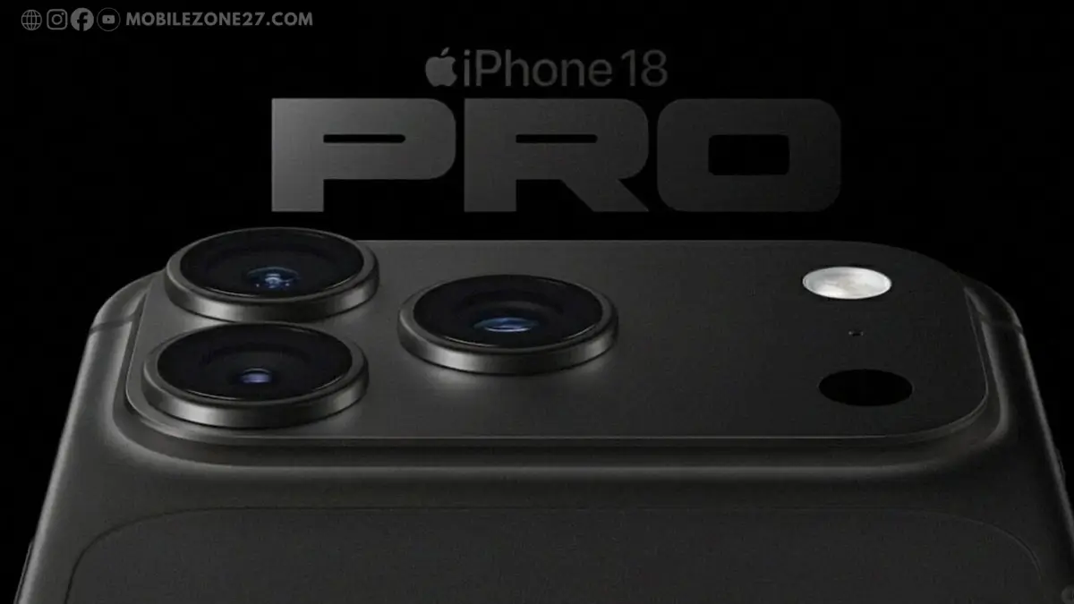 iPhone 18 Pro leaked camera design showcasing triple-lens setup and new rear module in a dark premium finish."