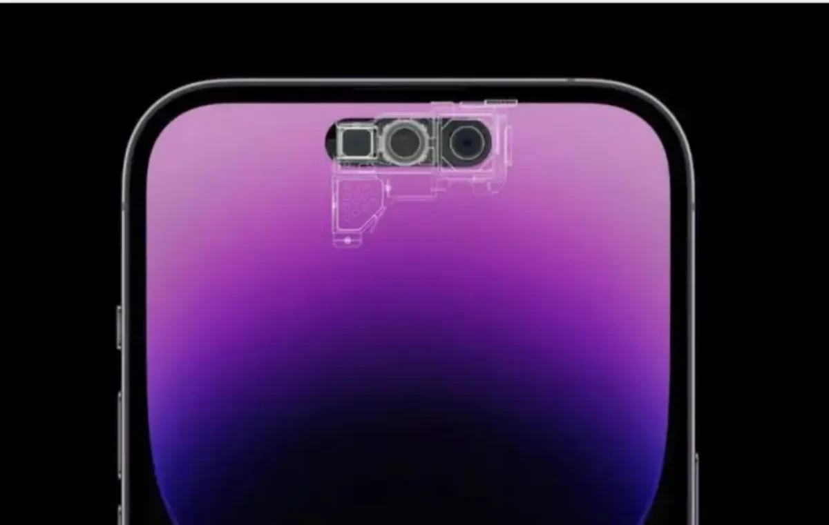 Rumored under-panel Face ID system for iPhone 18 with reduced Dynamic Island cutout.