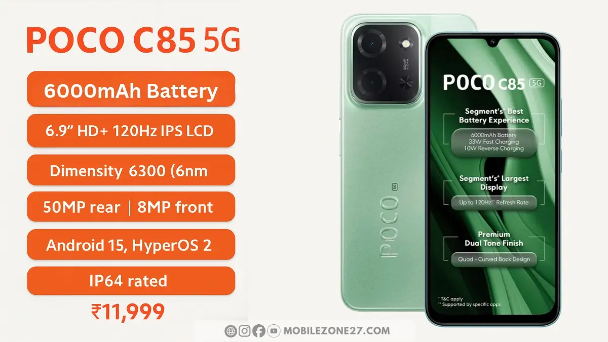 POCO C85 5G promotional image show