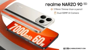 Realme Narzo 90 5G design showing 7000mAh battery, 60W fast charging support and dual 50MP AI camera, Realme Narzo 90 Price in India starts at ₹15,999