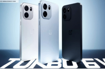 OnePlus Turbo 6V price-focused image showing official color options including black, blue and white with dual rear camera design