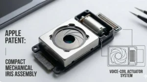 Apple variable aperture camera patent with compact mechanical iris and VCM actuator design