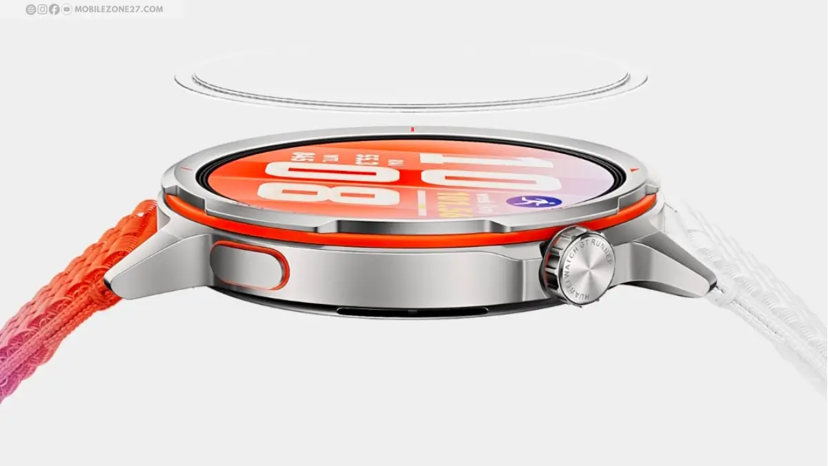 Huawei WATCH GT Runner 2 smartwatch with titanium alloy body and rotating crown design