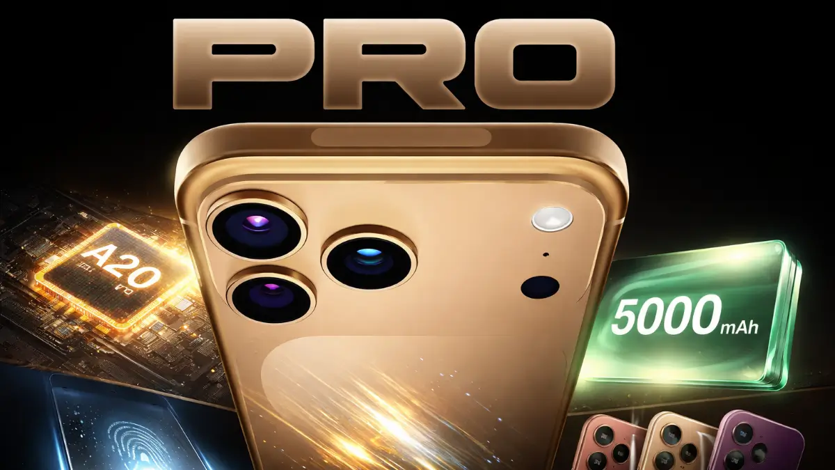 iPhone 18 Pro with triple camera, A20 Pro chip.