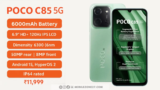 Poco C85 Launched With 6000mAh Battery and 120Hz Display Starting at ₹11,999